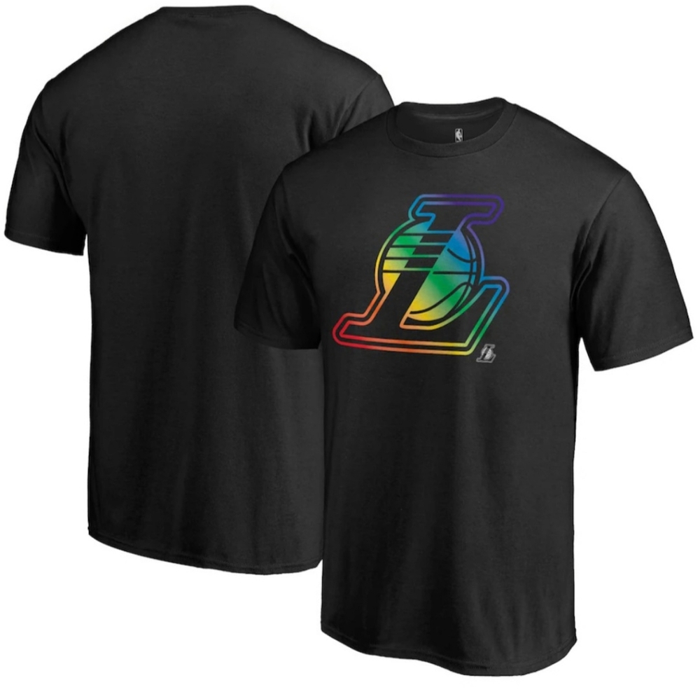 Los Angeles Lakers Fanatics Pride T-Shirt Black Size Large Basketball A-1780